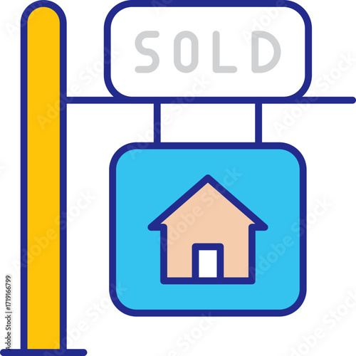 Sold Sign Board Icon