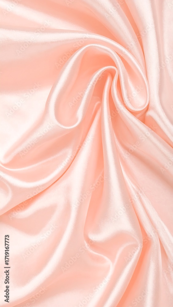 Fototapeta premium Closeup of soft, pale peach silk fabric