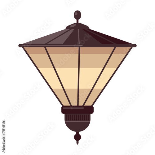 Wall lamp, outdoor or indoor. Vector illustration isolated on a white background.