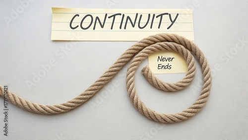 Concept of Continuity Illustrated with Rope and Paper Notes