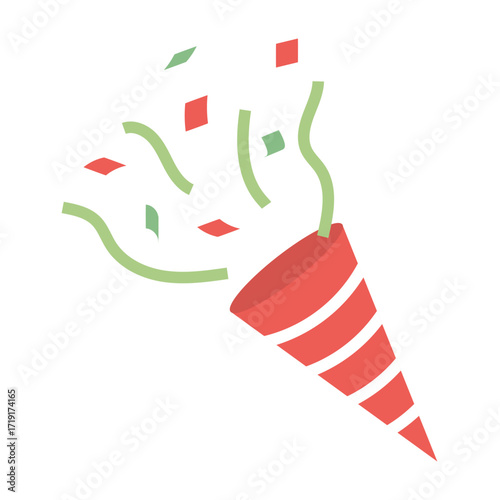 New Year and Christmas Party Popper Illustration