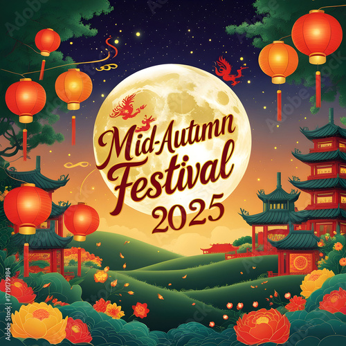 Mid autumn festival poster 2025 celebration