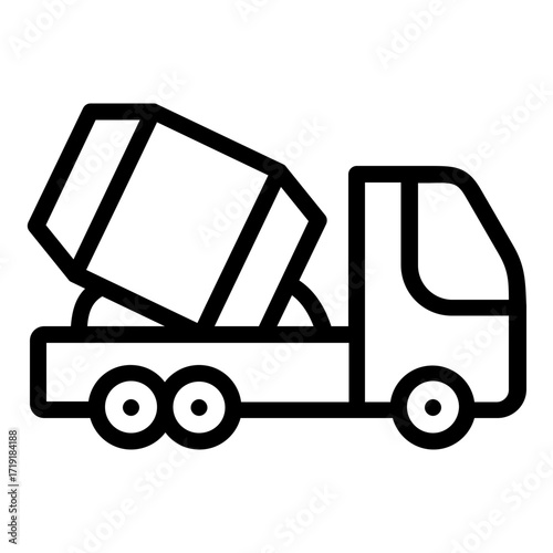 concrete truck icon line