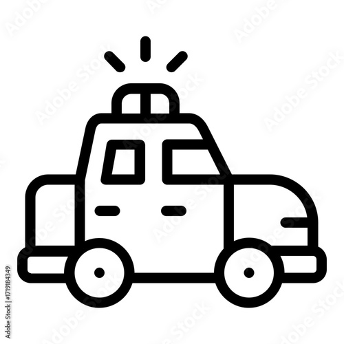 police car icon line