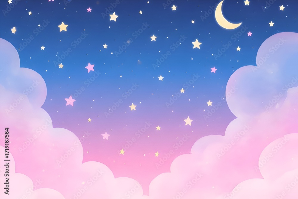 Fototapeta premium night sky with moon and stars