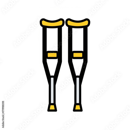 Vector art of pair of crutches, symbolizing injury or mobility assistance