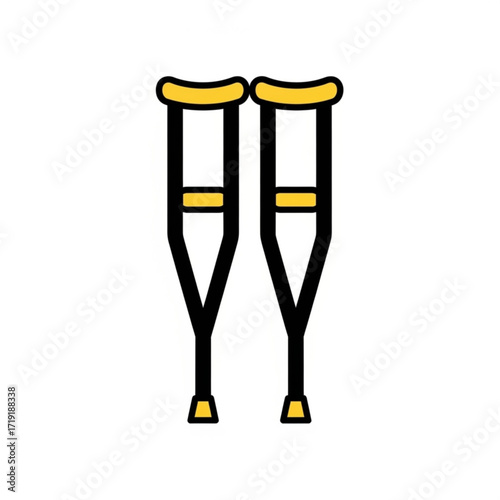 Vector art of a pair of crutches isolated on a
