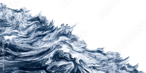 Abstract fluid watercolor paint background dark blue color grunge texture with white copy space for background, banner
