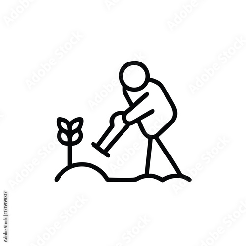 Garden Tools Icon, Planting Icon, Gardening Essentials Icon, Green Thumb Icon, Nature Care Icon