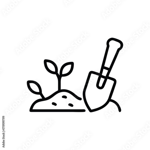 Garden Tools Icon, Planting Icon, Gardening Essentials Icon, Green Thumb Icon, Nature Care Icon