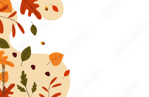 grafica, sfondo, autunno, foglie secche, 