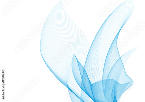 Licensed Abstract Blue Wave Pattern Elegant Swirling Lines on White Background vector