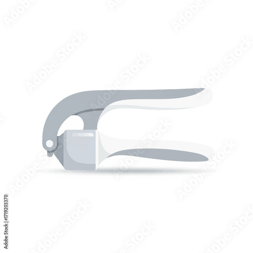 Gray and white illustration of nail clippers on a plain white background