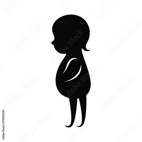 Vector art of silhouette of a pregnant woman