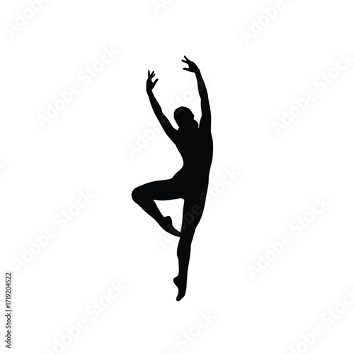 Vector art of silhouette of a female ballet dancer in a graceful pose