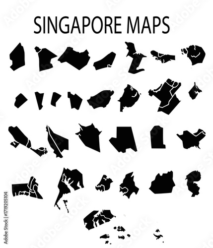 Singapore Maps A Collection of Geographical Silhouettes