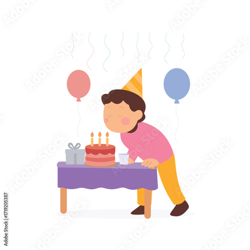 Birthday Cake Candle Wishing Moment