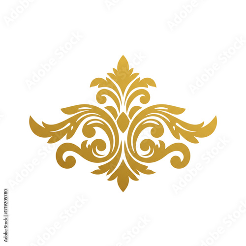 Elegant golden flourish design adds a touch of luxury and sophistication to invitations, branding, and decorative projects