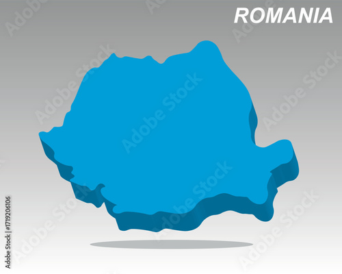 Trendy 3D low poly vector map of Romania. Use this modern geometric graphic for travel infographics, tech presentations, or global reports
