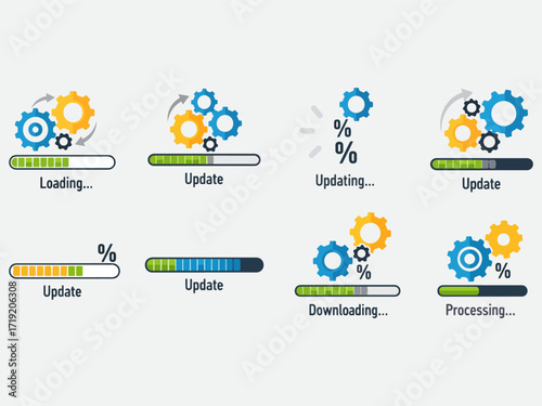 Update progress bar vector illustration