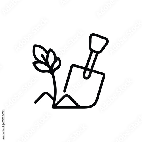 Garden Tools Icon, Planting Icon, Gardening Essentials Icon, Green Thumb Icon, Nature Care Icon