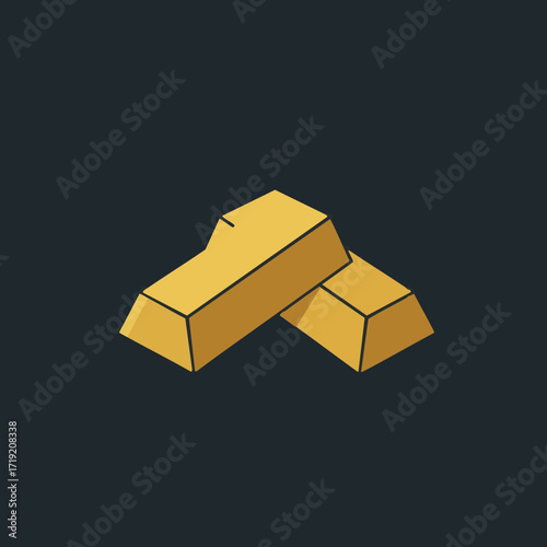 A stylized illustration depicts two gleaming gold bars stacked together, symbolizing wealth, investment, and financial success in a modern, clean graphic design.