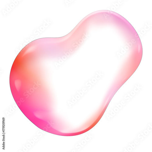pink Iridescent Bubble blob transparent high quality closed-up	
