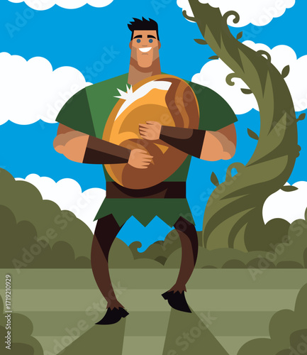 jack and the beanstalk stealing a giant golden egg