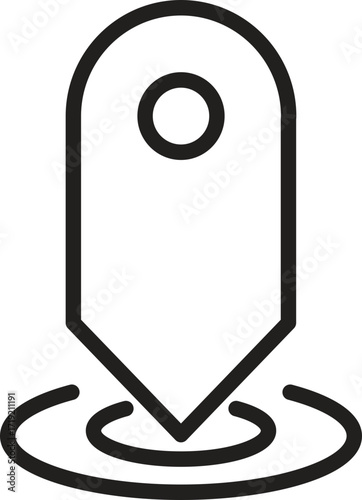 location, map, address icon. Icon of a location pin with a ripple effect below it.