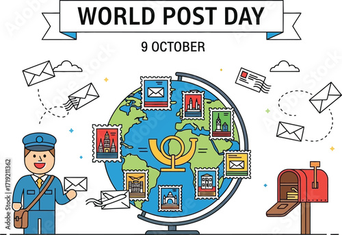 Postman delivers global mail on World Post Day celebration