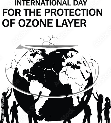 Diverse people unite to protect Earth and its ozone layer from damage