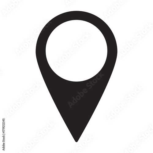 Black colored map pointer icon