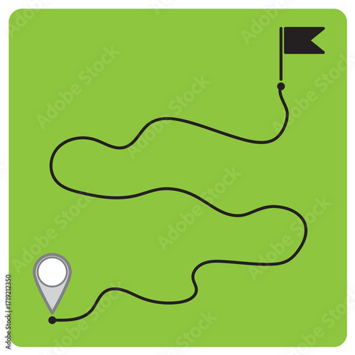 Chasing point - vector illustration of abstract area 