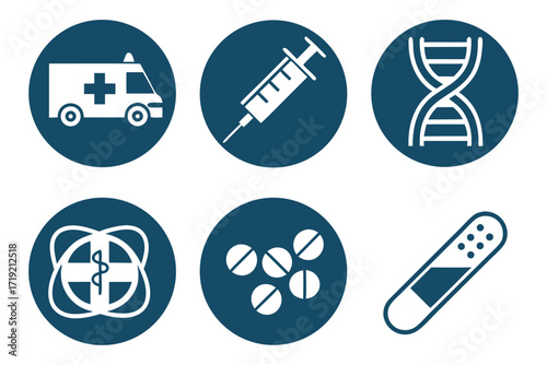 A medical icons vector set for hospital and healthcare business illustration