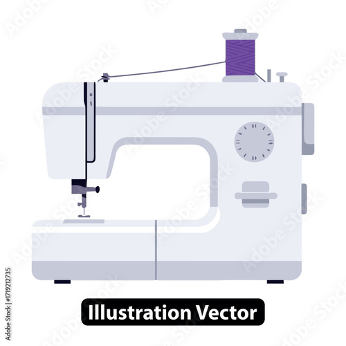 Modern electric sewing machine for textile creation, tailoring, and garment repair, essential for fashion design and crafting projects
