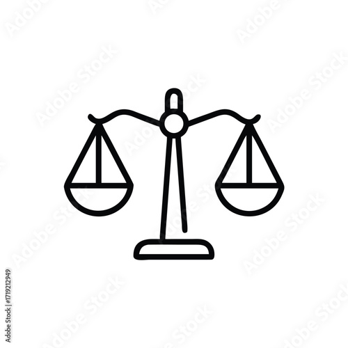 Justice Scale Icon, Law Symbol Icon, Fairness Icon, Legal Balance Icon, Court Judgment Icon