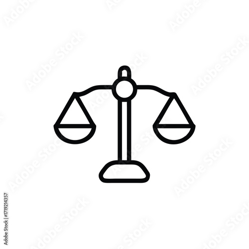 Justice Scale Icon, Law Symbol Icon, Fairness Icon, Legal Balance Icon, Court Judgment Icon
