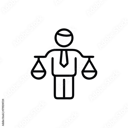 Justice Scale Icon, Law Symbol Icon, Fairness Icon, Legal Balance Icon, Court Judgment Icon