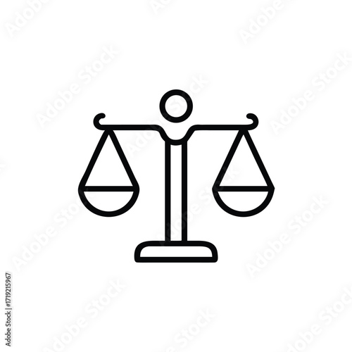 Justice Scale Icon, Law Symbol Icon, Fairness Icon, Legal Balance Icon, Court Judgment Icon