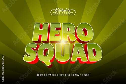 hero squad editable text effect