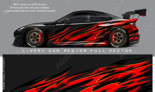 car livery graphic vector. abstract grunge background design for vehicle vinyl wrap and car branding