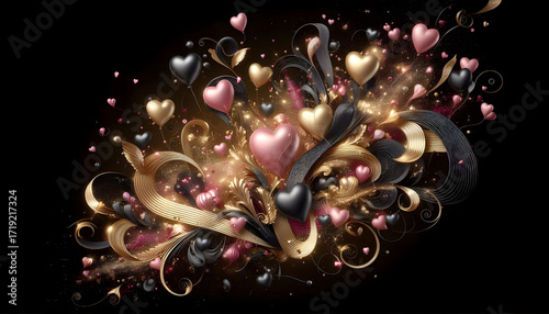 abstract background with golden rings
