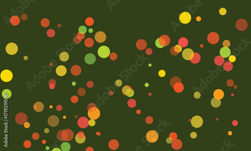 Abstract geometric design with circles on dark green background for web