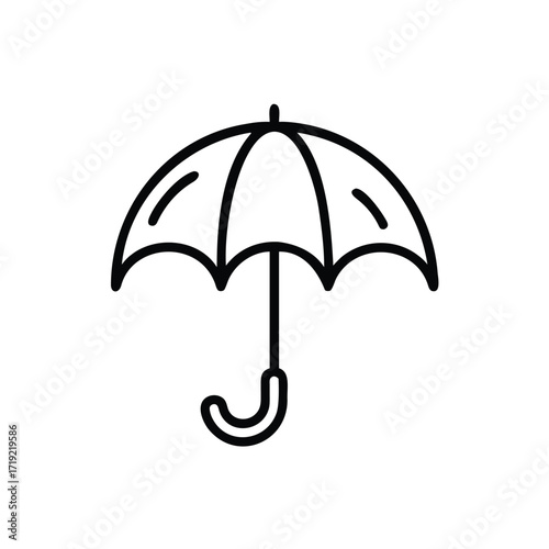 Umbrella Icon, Rain Protection Symbol, Weather Umbrella, Folded Umbrella Graphic, Open Umbrella Illustration