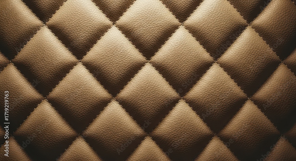 Obraz premium Detailed Close Up Texture of Quilted Diamond Pattern Fabric