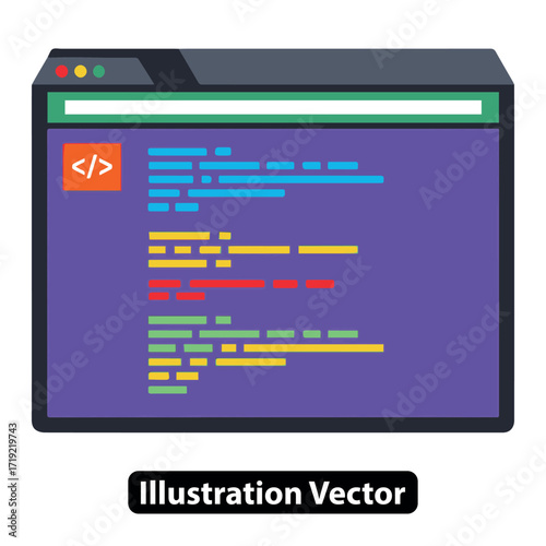 Coding Webpage Interface Illustration Vector