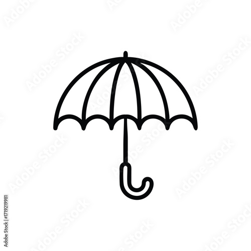 Umbrella Icon, Rain Protection Symbol, Weather Umbrella, Folded Umbrella Graphic, Open Umbrella Illustration