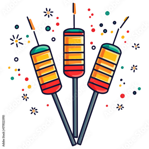 firecrackers, asian new year festival, vector, transparent background, object, fire, celebration, pattern, icon, anniversary, light, new year, happy, firework