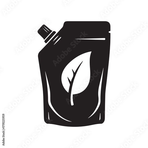 Eco Refill Pouch Silhouette Vector Icon