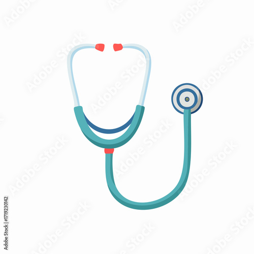 Stethoscope for health checkup concept metaphor isolated on a white background